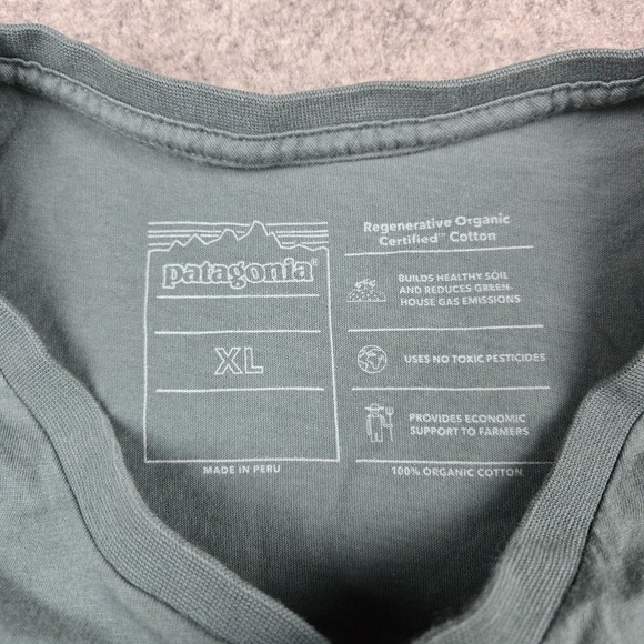 Patagonia Daily Henley Shirt Mens XL Green Long Sleeve Organic Cotton Outdoors - Picture 4 of 9